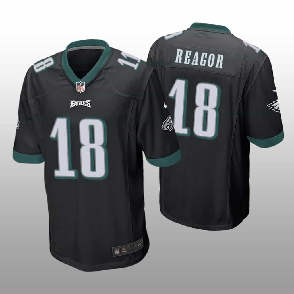 Men Philadelphia Eagles 18 Jalen Reagor Nike Black Player Game NFL Jersey